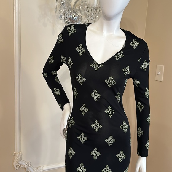 GIANNI VERSACE VERSUS Vintage Floor Long Viscose Black Dress size 28 42 - Picture 11 of 13